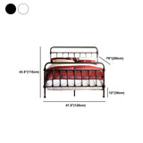 Letto in ferro alto 45.27 "industriale con testiera rettangolare
