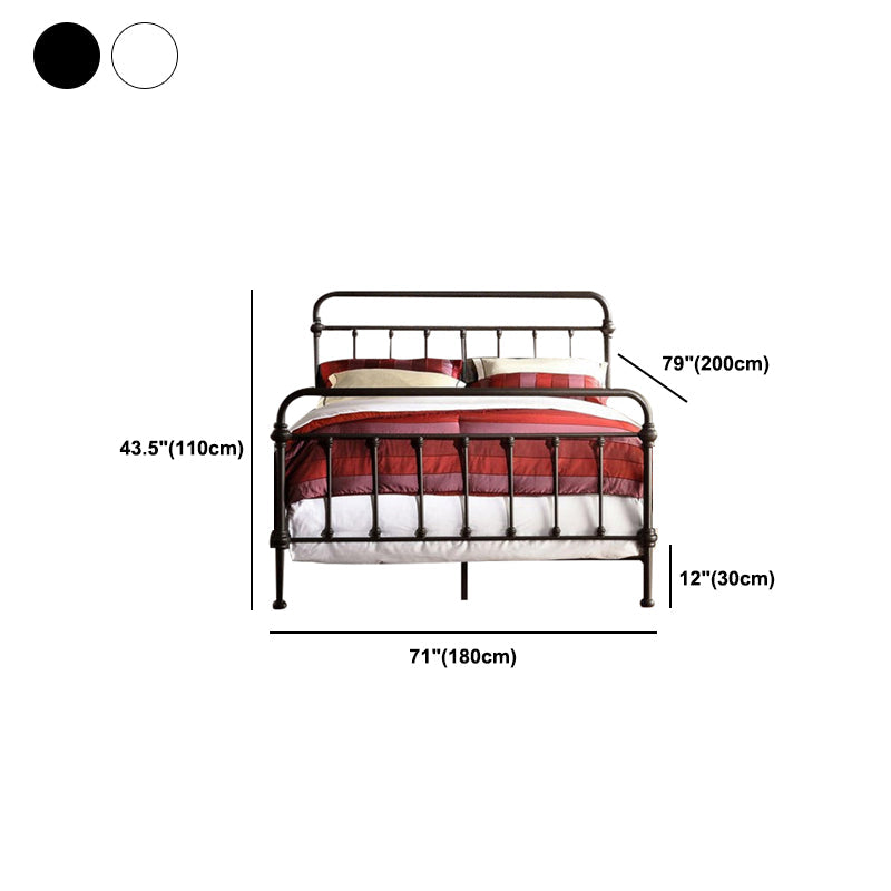 Letto in ferro alto 45.27 "industriale con testiera rettangolare