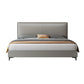 Grey Wooden Standard Bed with Rectangular Leather Panel Headboard Clearhalo 'Bedroom Furniture' 'Beds' 'furn' 'furn_beds' 'Furniture' 6068130