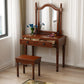 2-Drawers Mirror Table Dressing Table Victorian Solid Wood Make-up Vanity Clearhalo 'Bedroom Furniture' 'furn' 'furn_makeup_vanities' 'Furniture' 'Makeup Vanities' 'makeup_vanities' 6068141