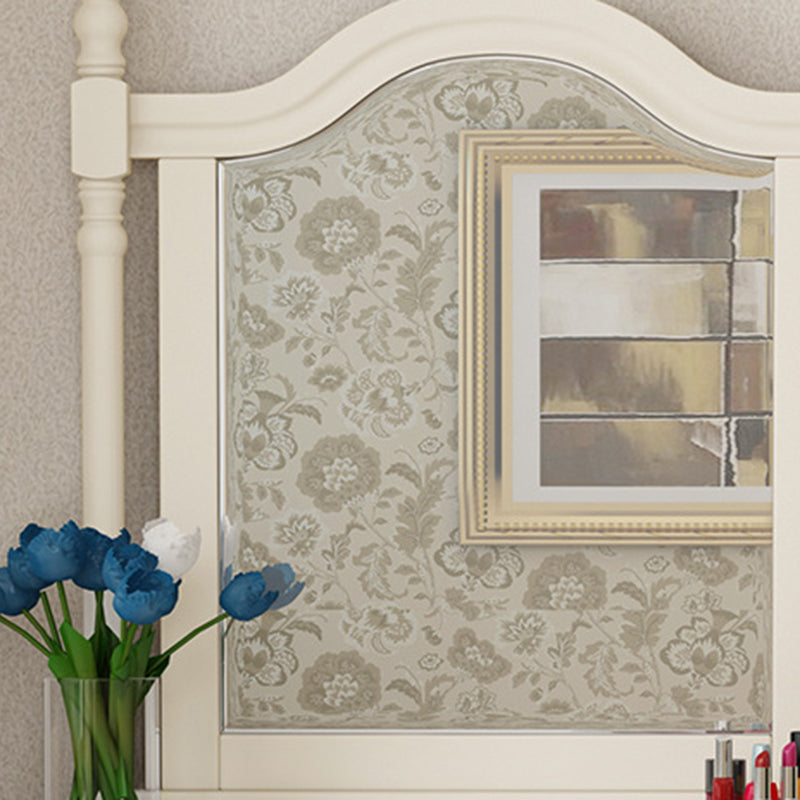 2-Drawers Mirror Table Dressing Table Victorian Solid Wood Make-up Vanity Clearhalo 'Bedroom Furniture' 'furn' 'furn_makeup_vanities' 'Furniture' 'Makeup Vanities' 'makeup_vanities' 6068145