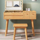 Flip Single Single Mirror Desk 3 Cajones Visor de madera de goma
