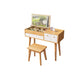 Flip Single Single Mirror Desk 3 Cajones Visor de madera de goma