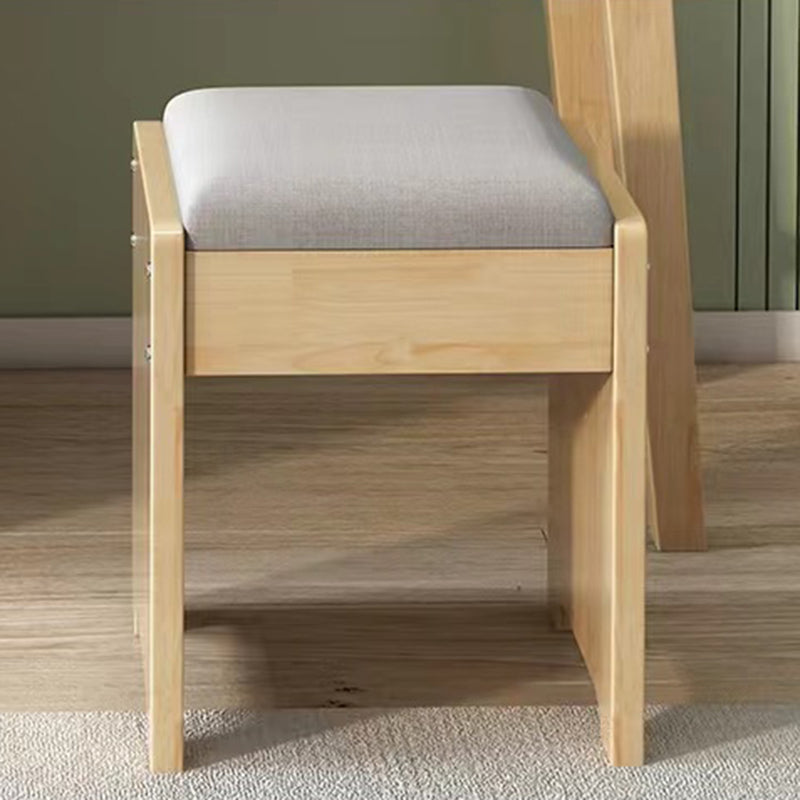 Mirror & 4 Drawers Makeup Vanity Nordic Solid Wood Dressing Table Clearhalo 'Bedroom Furniture' 'furn' 'furn_makeup_vanities' 'Furniture' 'Makeup Vanities' 'makeup_vanities' 6068177