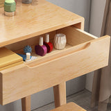 Nordic 4 cajones de maquillaje tocador de maquillaje espejo de madera de madera de madera