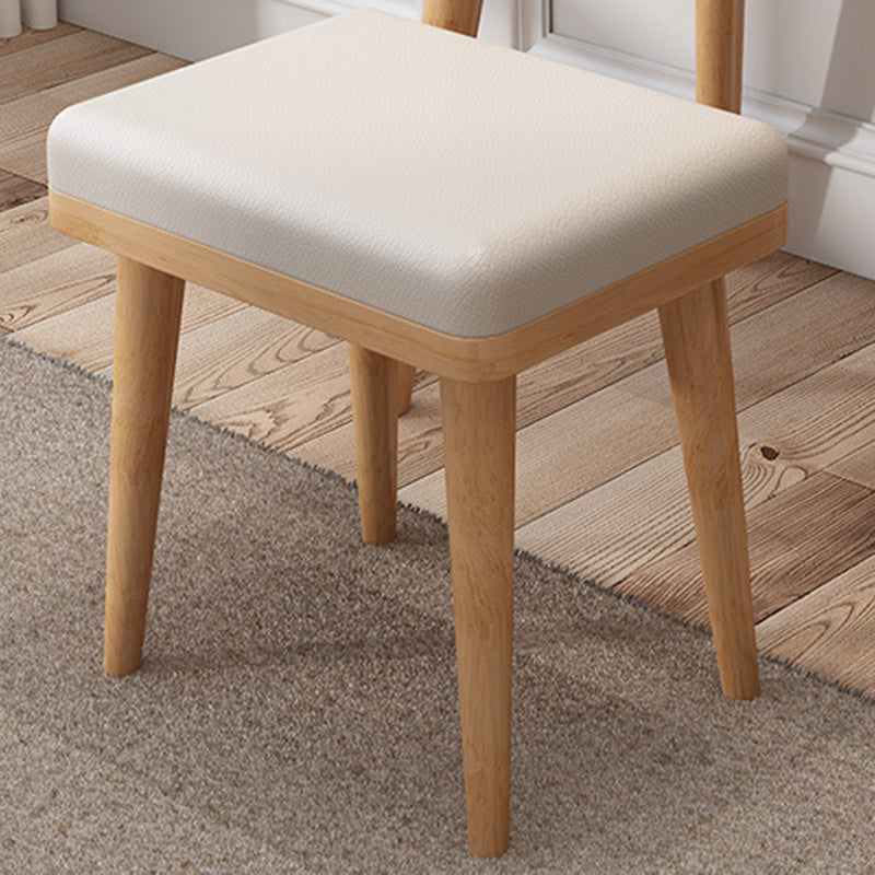 Tocador de madera y taburetes 2 cajones tocador reflejado para dormitorio