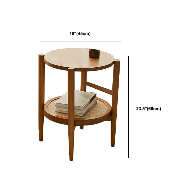 Nordic Cocktail Table 4 Legs Wooden with Storage Shelf Round Coffee Table Clearhalo 'Coffee & Accent Tables' 'Coffee Tables' 'coffee_tables' 'furn' 'furn_coffee_tables' 'Furniture' 'Living Room Furniture' 6068293