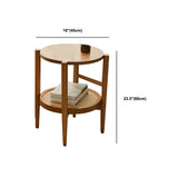 Nordic Cocktail Table 4 Legs Wooden with Storage Shelf Round Coffee Table Clearhalo 'Coffee & Accent Tables' 'Coffee Tables' 'coffee_tables' 'furn' 'furn_coffee_tables' 'Furniture' 'Living Room Furniture' 6068293