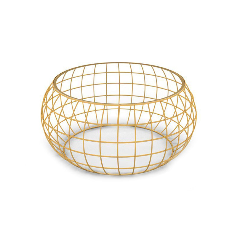 Contemporary Round Glass Top Cocktail Table with Frame Base in Iron Clearhalo 'Coffee & Accent Tables' 'Coffee Tables' 'coffee_tables' 'furn' 'furn_coffee_tables' 'Furniture' 'Living Room Furniture' 6068351