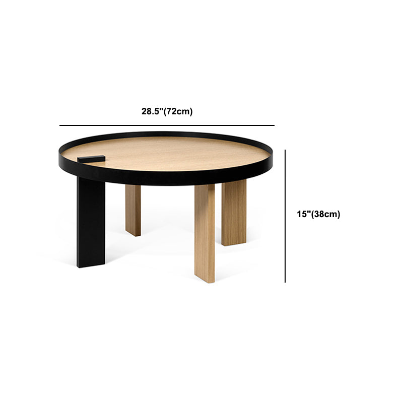 Scandinavian 2 Piece Round Bunching Tables with Wooden Legs and Top