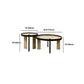 Scandinavian 2 Piece Round Bunching Tables with Wooden Legs and Top