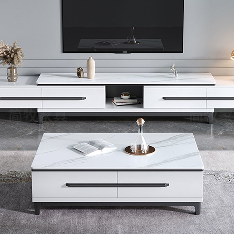 Tavolino top in pietra con 4 gambe in legno e 2 cassetti tavolo da cocktail