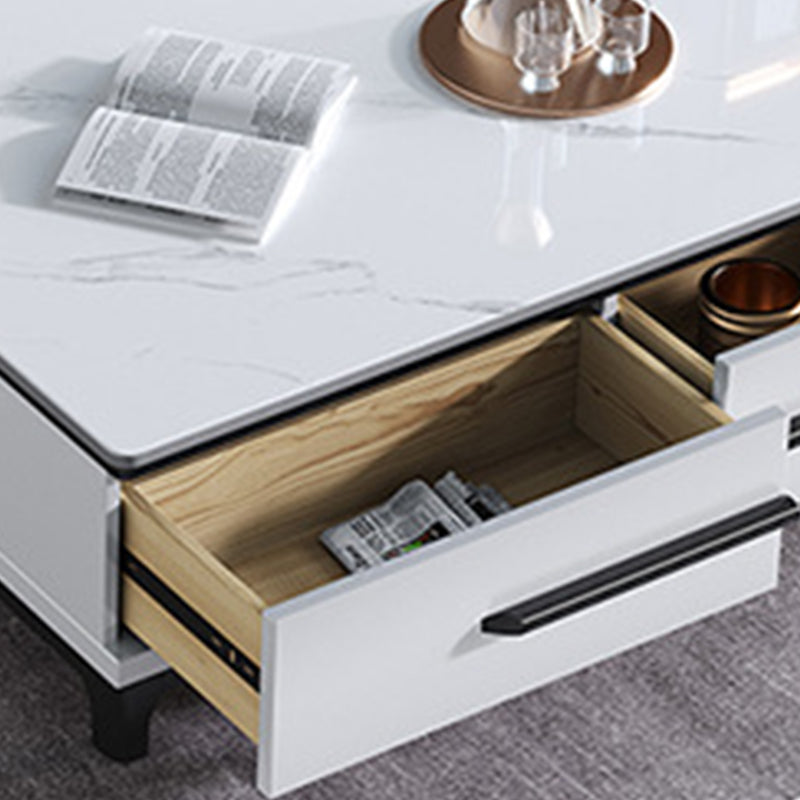 Tavolino top in pietra con 4 gambe in legno e 2 cassetti tavolo da cocktail