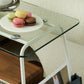 Modern Glass Side End Table Trestle Double Tier Corner Table