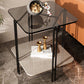 Modern Gray Glass Side End Table 4 Legs Double Tier Corner Table Grey 1 Clearhalo 'Coffee & Accent Tables' 'End & Side Tables' 'end_side_tables' 'furn' 'furn_end_side_tables' 'Furniture' 'Living Room Furniture' 6068449
