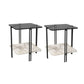 Modern Gray Glass Side End Table 4 Legs Double Tier Corner Table Pandora & Gold 2 Clearhalo 'Coffee & Accent Tables' 'End & Side Tables' 'end_side_tables' 'furn' 'furn_end_side_tables' 'Furniture' 'Living Room Furniture' 6068452