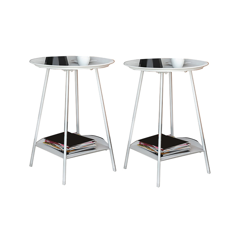 Bandeja de metal Topla superior Tabla de extremo 4 Piernas de doble mesa de rincón de nivel