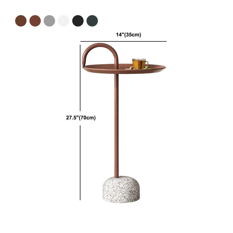 Mesa de esquina de pedestal de la mesa del lado de hierro de mediados de siglo para la sala de estar para la sala de estar