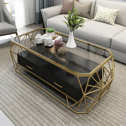 Cadre contemporain avec table basse rectangulaire simple à tiroir