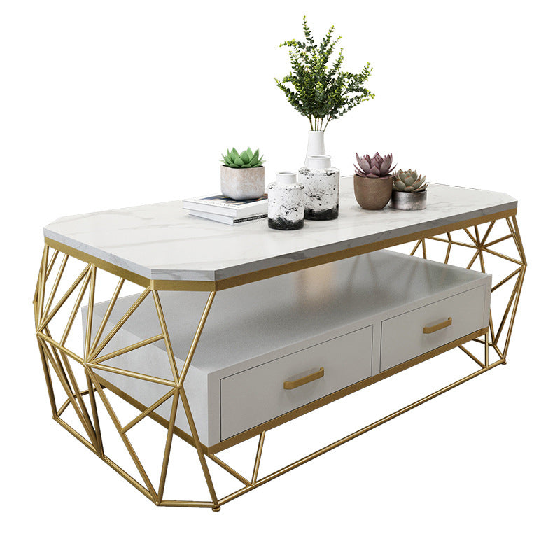 Cadre contemporain avec table basse rectangulaire simple à tiroir