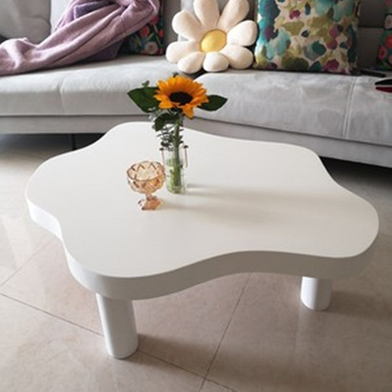 Nordic 3 Legs Cocktail Table Solid Wood Geometric Single Coffee Table White Clearhalo 'Coffee & Accent Tables' 'Coffee Tables' 'coffee_tables' 'furn' 'furn_coffee_tables' 'Furniture' 'Living Room Furniture' 6068617