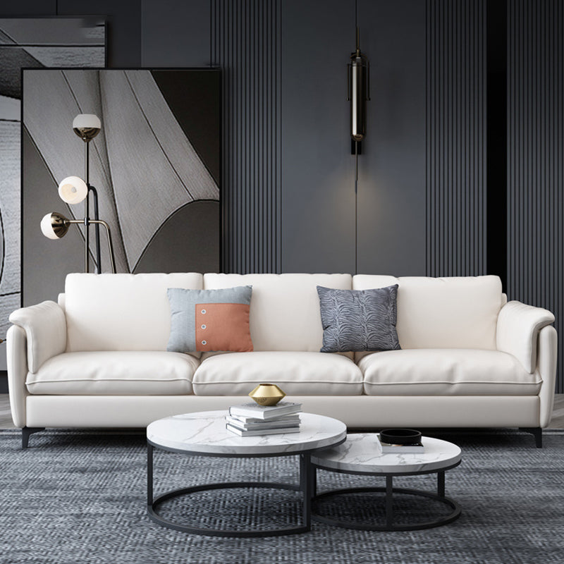 Weißes Lederkissen -Rückensofa zeitgenössischer Kissen -Oberarmsofa