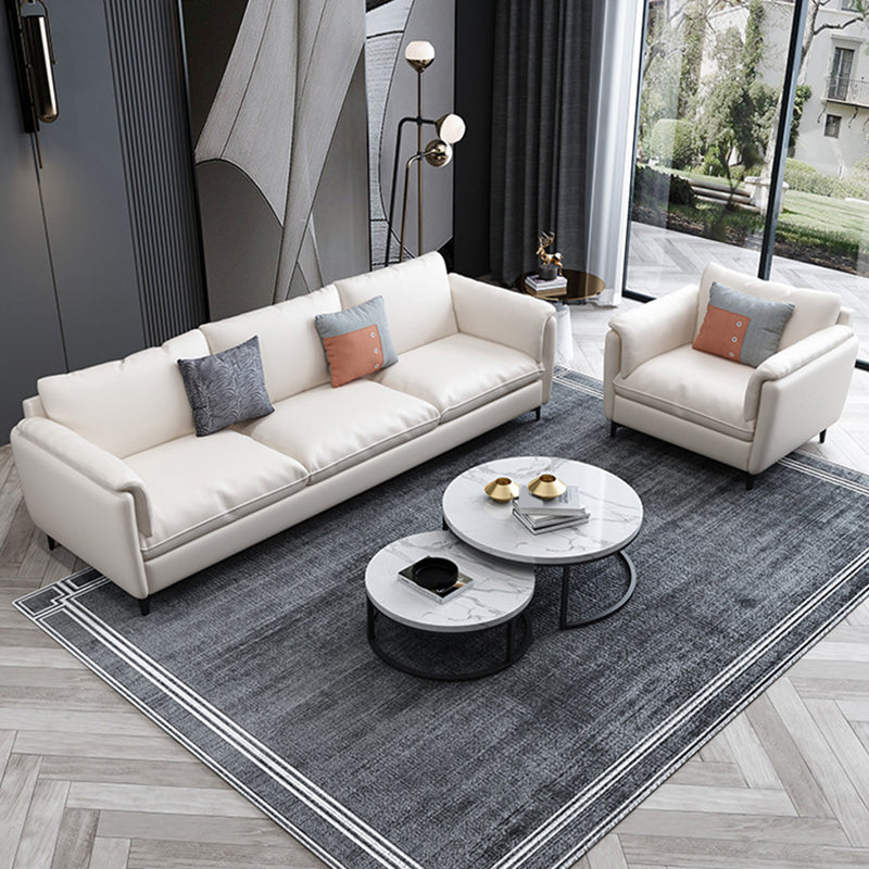 Weißes Lederkissen -Rückensofa zeitgenössischer Kissen -Oberarmsofa