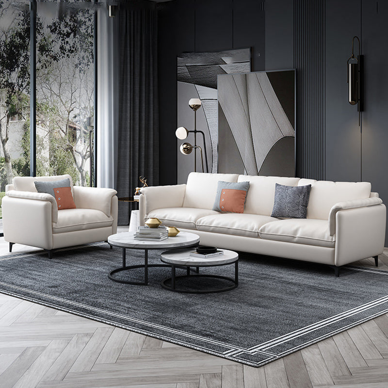 Weißes Lederkissen -Rückensofa zeitgenössischer Kissen -Oberarmsofa