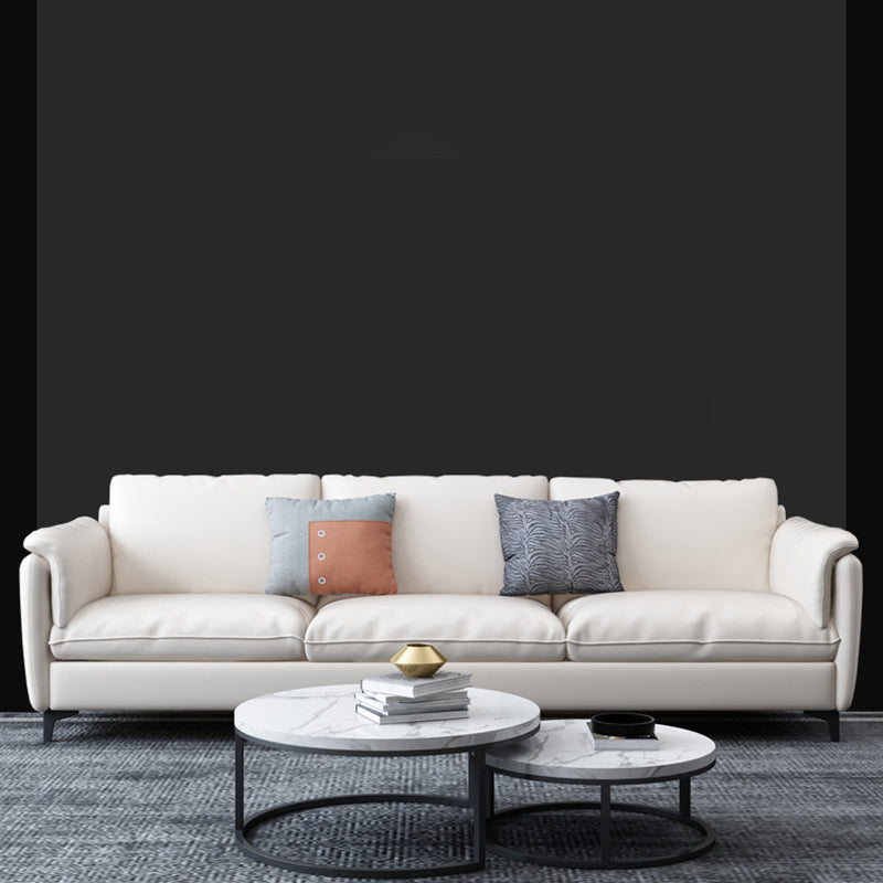 Weißes Lederkissen -Rückensofa zeitgenössischer Kissen -Oberarmsofa