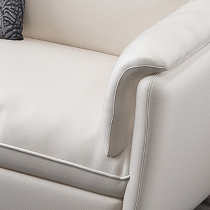 Weißes Lederkissen -Rückensofa zeitgenössischer Kissen -Oberarmsofa