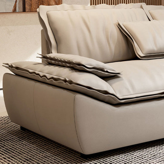 Modernismus Kissen oberes Arm -Sofa Kunstleder -Sofa mit Kissen