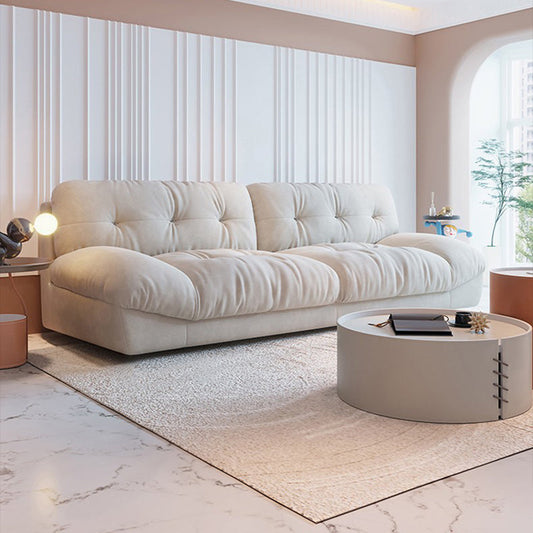 Moderner Tufted Back Sofe 31.49 "hohe Armlosen Sitzgelegenheiten in Beige