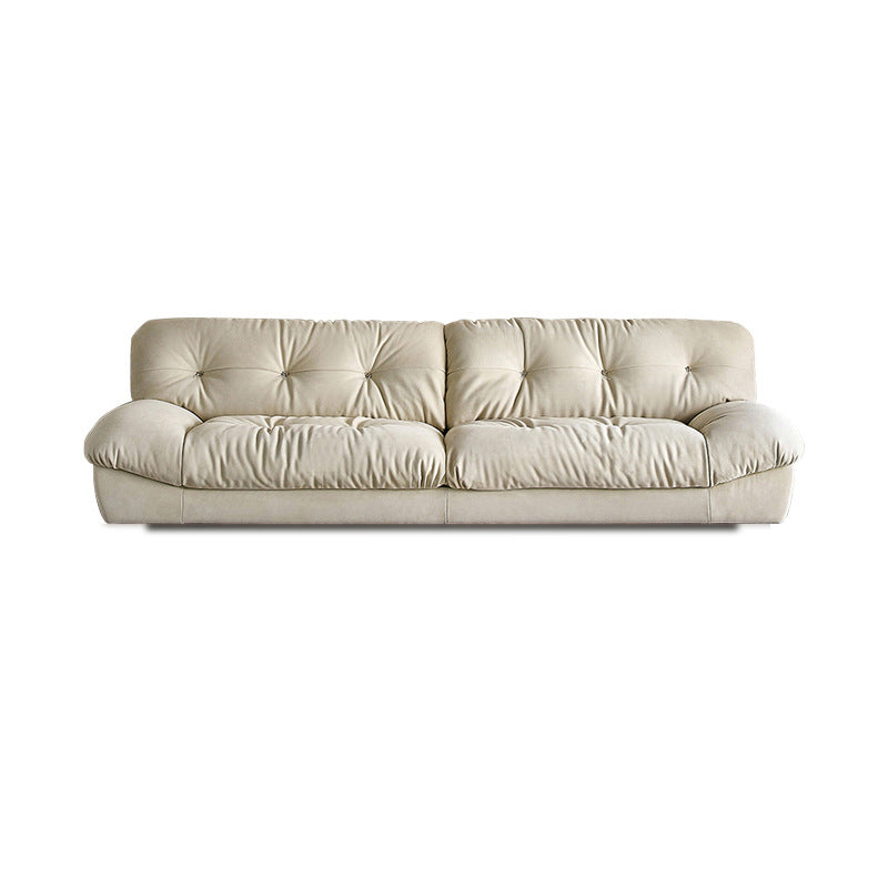 Modern Tufted Back Settee 31.49" High Armless Seating in Beige