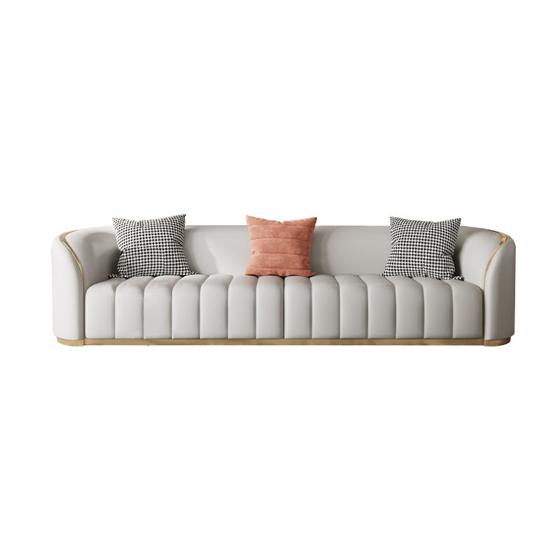 Divano in pelle contemporanea di divano a smoking posteriore stretto per soggiorno