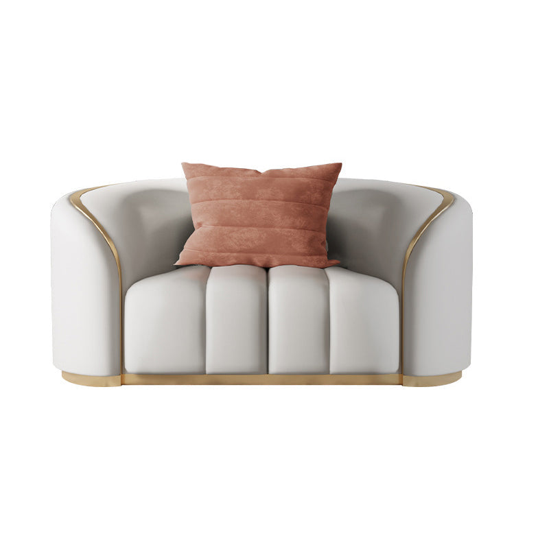 Divano in pelle contemporanea di divano a smoking posteriore stretto per soggiorno