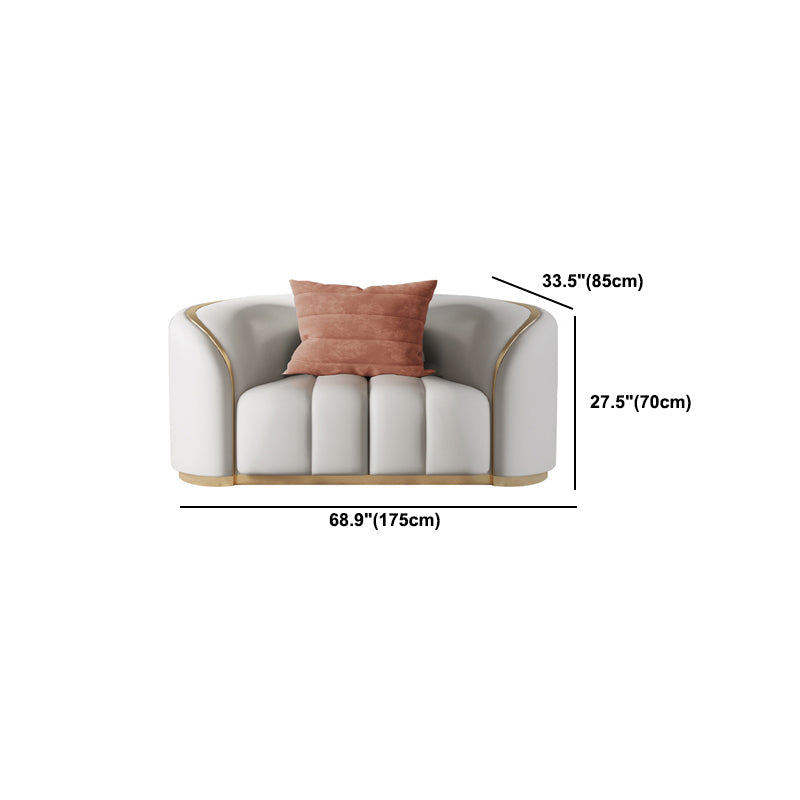 Divano in pelle contemporanea di divano a smoking posteriore stretto per soggiorno