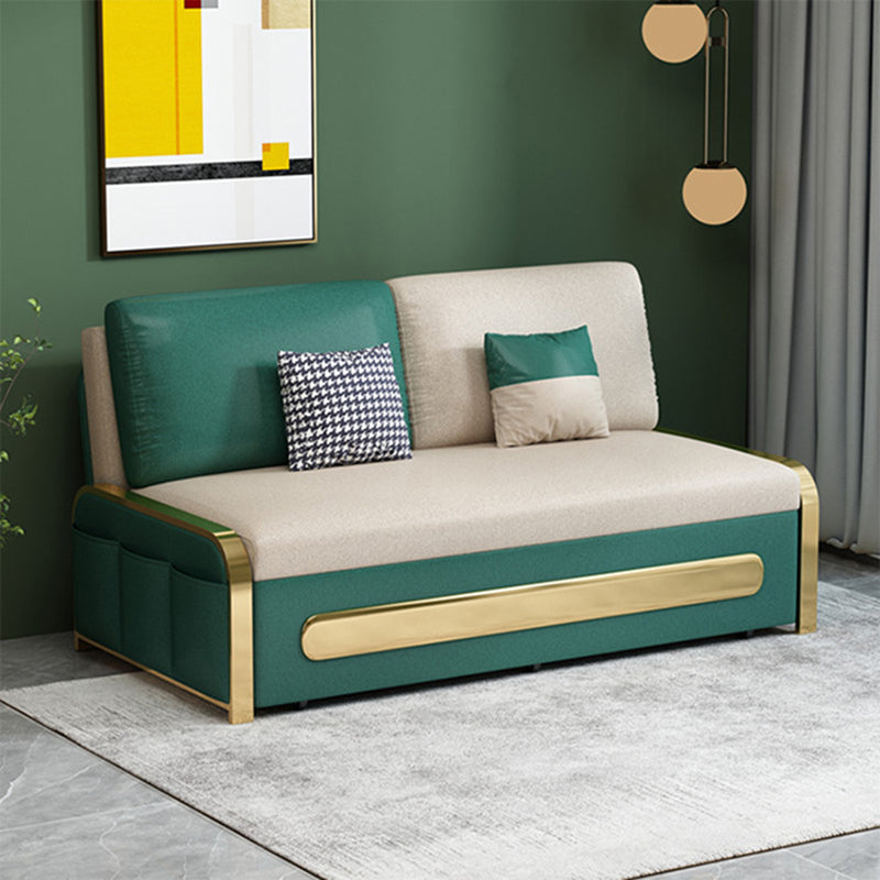 Modern Style 35.43"H Faux Leather Armless Sofa Bed for Apartment