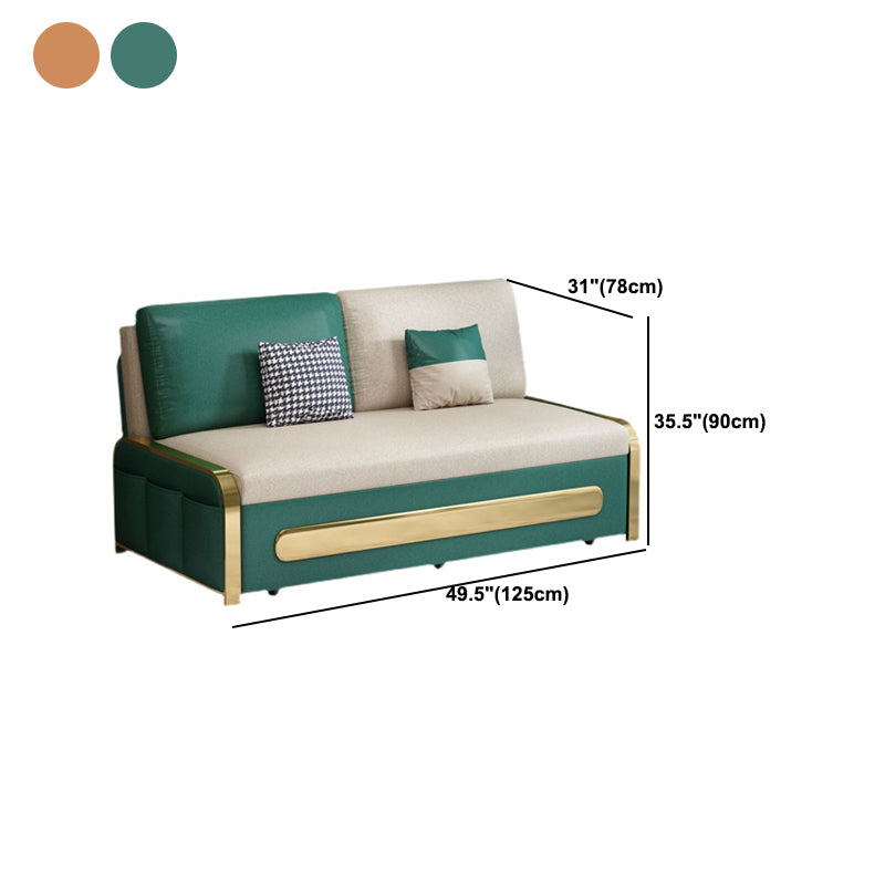 Modern Style 35.43"H Faux Leather Armless Sofa Bed for Apartment