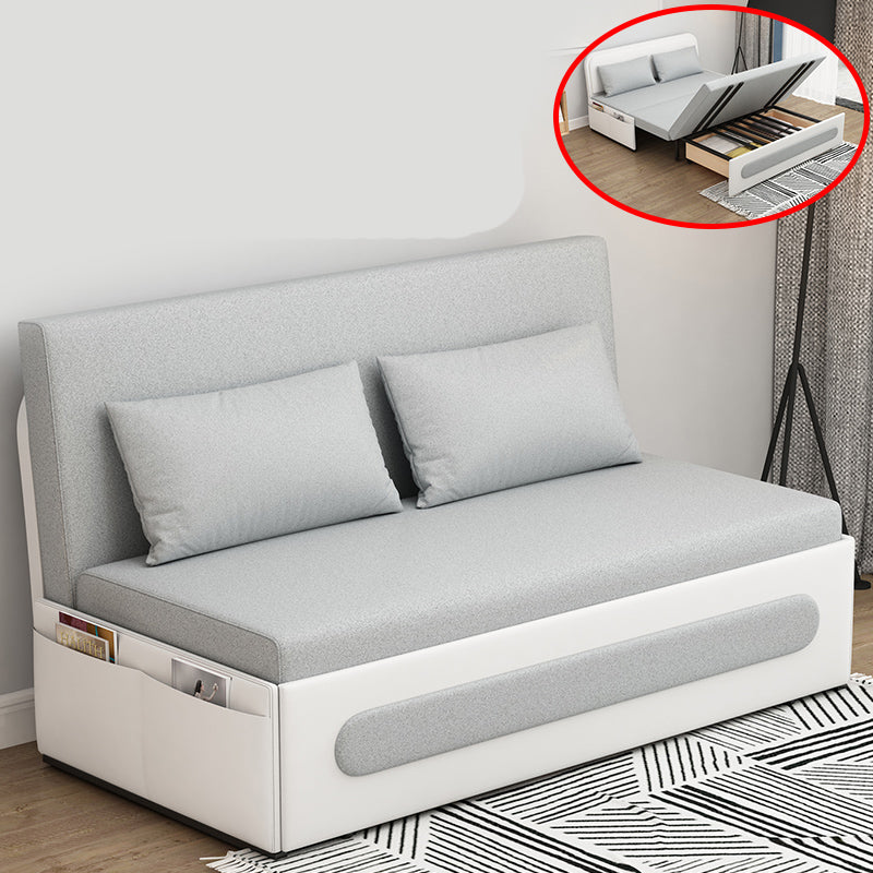 コンテンポラリー33.46 "Hフェイクレザーアームレスソファベッドストレージ付きアパート用