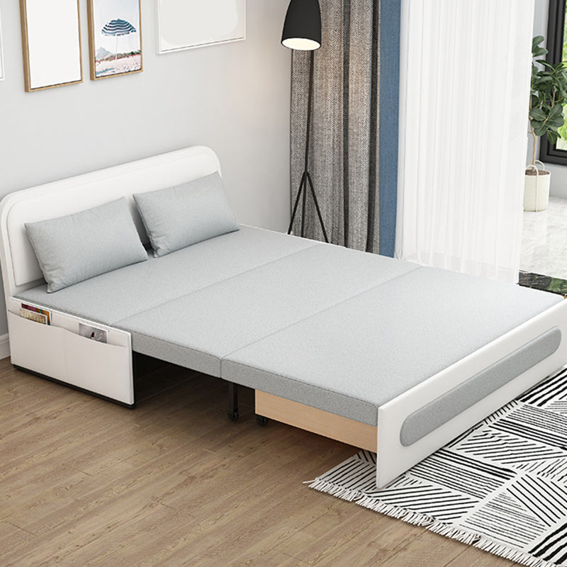 コンテンポラリー33.46 "Hフェイクレザーアームレスソファベッドストレージ付きアパート用