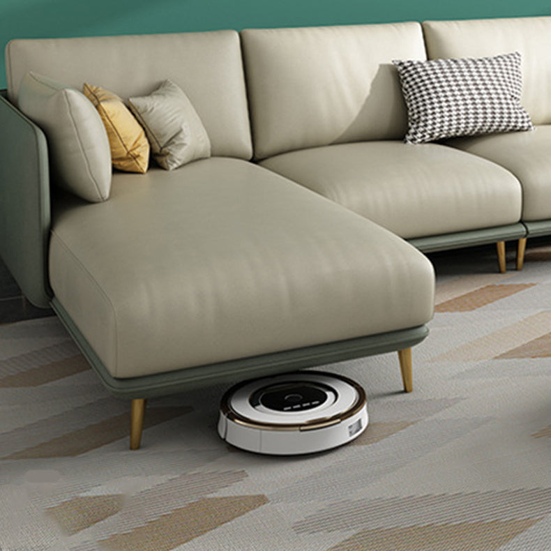 Divano sezionale verde a 4 posti in vetro a forma di L-forma