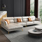 Luxurious Pillow Back Sectional Genuine Leather Flared Arm Sectional