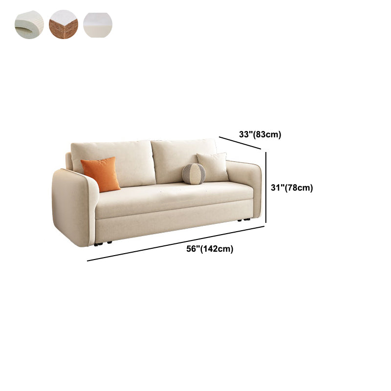 Contemporary 30.7"H Microfiber Square Arm Sofa Bed for Apartment