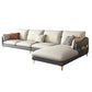 Sectional de almohada de cuero falso con chaise con brazo inclinado seccional