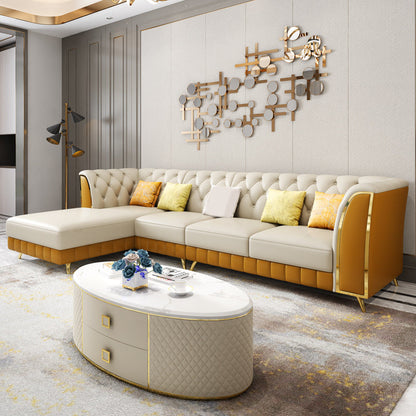 Section du bras évasé tufté avec oreillers