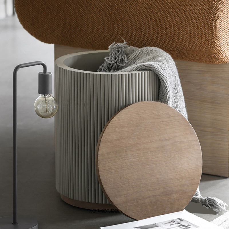 19.7" Tall North European Drum End Table Round Side End Table for Living Room Clearhalo 'Coffee & Accent Tables' 'End & Side Tables' 'end_side_tables' 'furn' 'furn_end_side_tables' 'Furniture' 'Living Room Furniture' 6068970