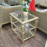 Modernistic Rectangular Side Table 26" Tall 4 Legs End Table