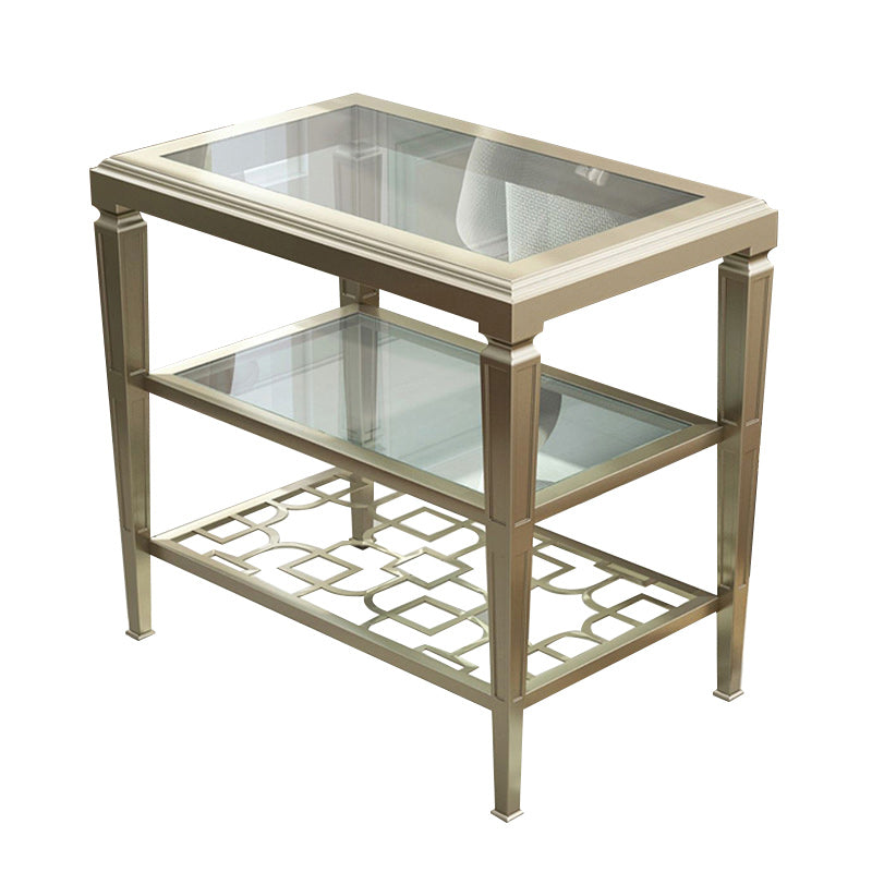 Modernistic Rectangular Side Table 26" Tall 4 Legs End Table