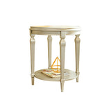 Modernistic Round Double Tier End Table Solid Wood 4 Legs End Table Clearhalo 'Coffee & Accent Tables' 'End & Side Tables' 'end_side_tables' 'furn' 'furn_end_side_tables' 'Furniture' 'Living Room Furniture' 6069018