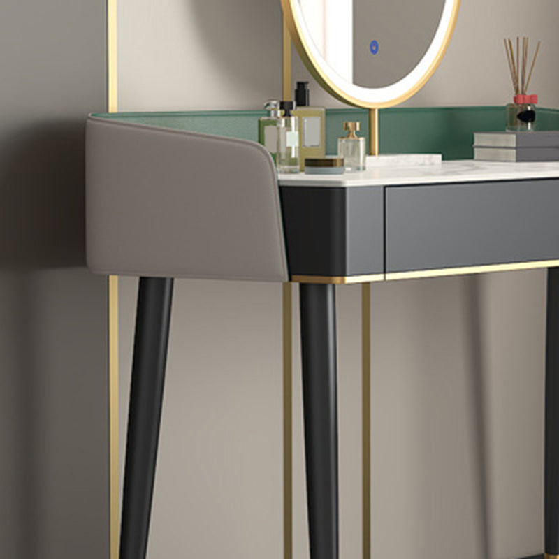 Vanity Set with 2 Storage Drawers Green Make-up Vanity, 15.74" Wide